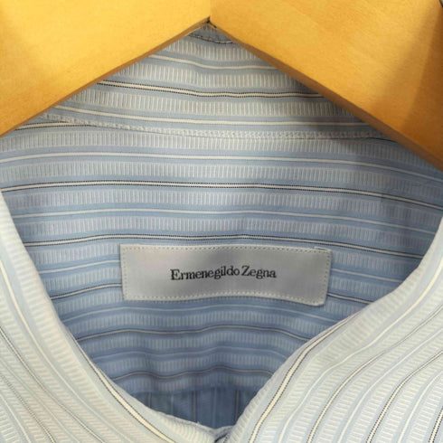 エルメネジルドゼニア Ermenegildo Zegna regular fit マチ付き コットン ストライプシャツ メンズ  40 15 1/2